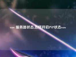 wow 服务器状态,怎样开启PVP状态wow