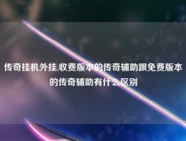 传奇挂机外挂,收费版本的传奇辅助跟免费版本的传奇辅助有什么区别