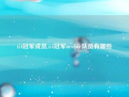 ti4冠军成员,ti4冠军newbee队员有哪些