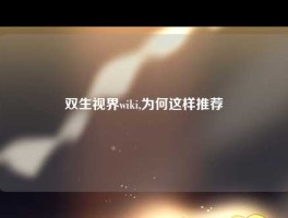 双生视界wiki,为何这样推荐