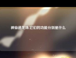 神仙道龙珠,它们的功能分别是什么