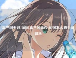 真三国无双7帝国,真三国无双7帝国怎么骑上编辑马