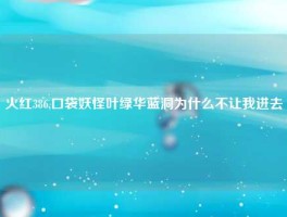 火红386,口袋妖怪叶绿华蓝洞为什么不让我进去