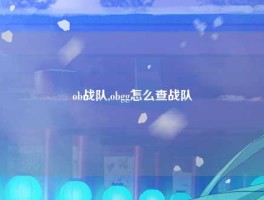 ob战队,obgg怎么查战队