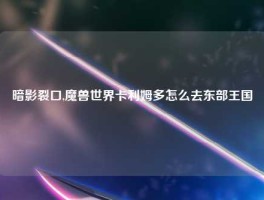 暗影裂口,魔兽世界卡利姆多怎么去东部王国