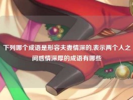 下列哪个成语是形容夫妻情深的,表示两个人之间感情深厚的成语有哪些