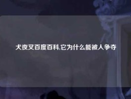 犬夜叉百度百科,它为什么能被人争夺