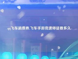 qq飞车消费券,飞车手游竞速师徒要多久