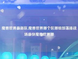 魔兽世界最新区,魔兽世界哪个区哪组部落排战场最快魔兽世界哪