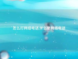 怎么打网络电话,什么是网络电话