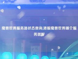 魔兽世界服务器状态查询,港服魔兽世界哪个服务器好