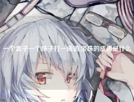 一个盒子一个珠子打一成语,宝珠的成语是什么