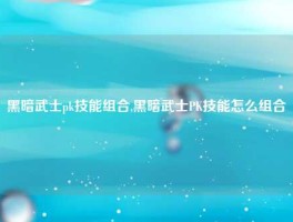 黑暗武士pk技能组合,黑暗武士PK技能怎么组合