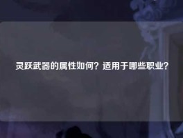 灵跃武器的属性如何？适用于哪些职业？