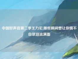 中国好声音第二季王力宏,哪些瞬间曾让你情不自禁泪流满面