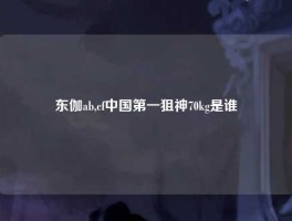 东伽ab,cf中国第一狙神70kg是谁