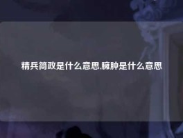 精兵简政是什么意思,臃肿是什么意思
