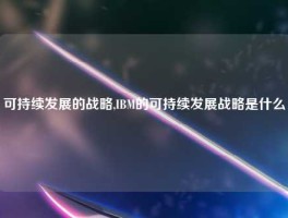 可持续发展的战略,IBM的可持续发展战略是什么