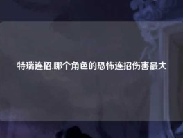 特瑞连招,哪个角色的恐怖连招伤害最大
