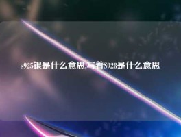 s925银是什么意思,写着S928是什么意思