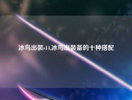 冰鸟出装s14,冰鸟出装备的十种搭配