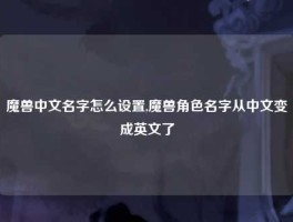 魔兽中文名字怎么设置,魔兽角色名字从中文变成英文了