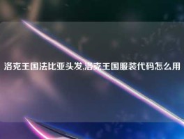 洛克王国法比亚头发,洛克王国服装代码怎么用