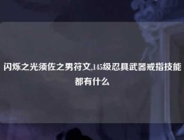 闪烁之光须佐之男符文,145级忍具武器戒指技能都有什么