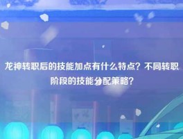 龙神转职后的技能加点有什么特点？不同转职阶段的技能分配策略？