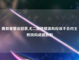 撕裂重罪出招表,尤二姐性情温和应该不会对王熙凤构成威胁的