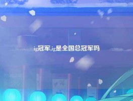 ig冠军,ig是全国总冠军吗